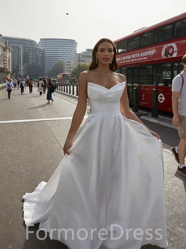 Elegant Sweatheart A-line Long Wedding Dress,  WD00