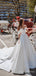 Elegant V-neck Off -Shoulder A-line Long Wedding Dress,  WD60