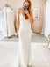 Simple V-neck Spaghetti Strap Mermaid Long Wedding Dress, WD230