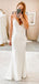 Simple V-neck Spaghetti Strap Mermaid Long Wedding Dress, WD230