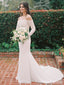 Elegant Off-Shoulder Strapless Mermaid Long Wedding Dress, WD233