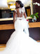 Gorgeous V-neck Off-Shoulder Mermaid Long Wedding Dress, WD236