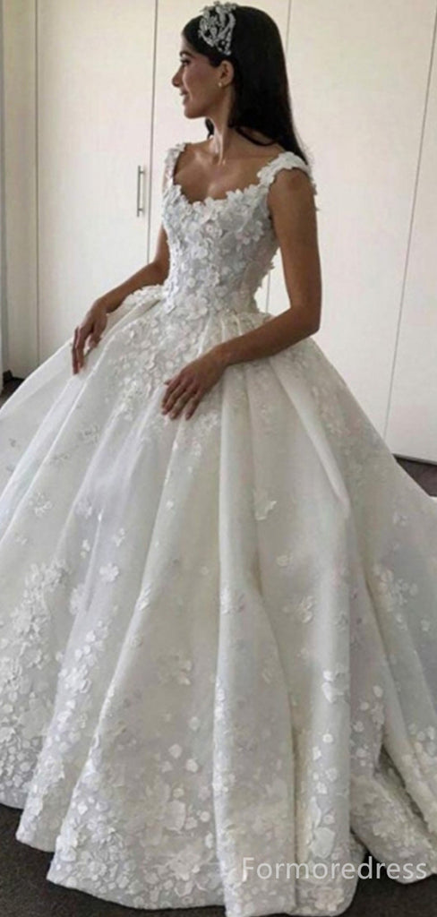 Gorgeous Lace Appliques A-line Long Wedding Dress, WD238