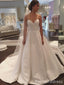 Simple Sweetheart Strapless A-line Long Wedding Dress, WD240