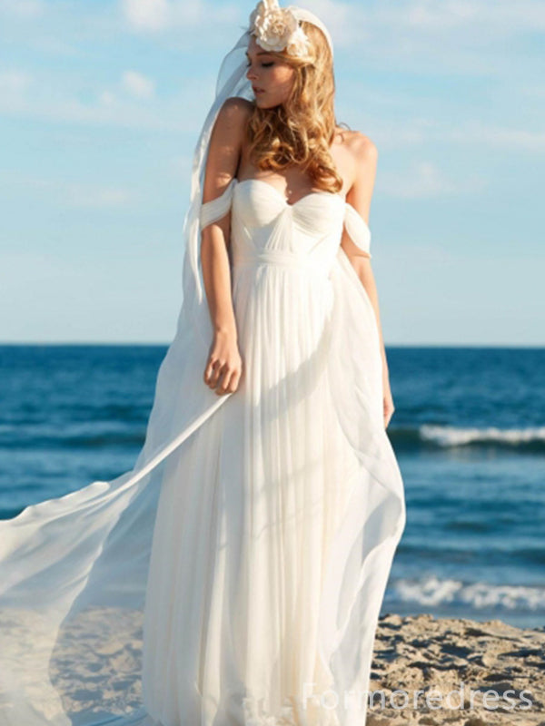 Gorgeous Sweetheart Strapless A-line Long Wedding Dress, WD244