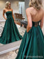 Simple Strapless A-line Long Prom Dress,Evening Dress,PD205