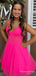 Sexy V-neck Spaghetti Strap A-line Short Mini Homecoming Dress,  HD40