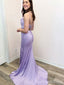 Elegant Purple Spaghetti Strap Mermaid Long Prom Dress,Evening Dress,PD208
