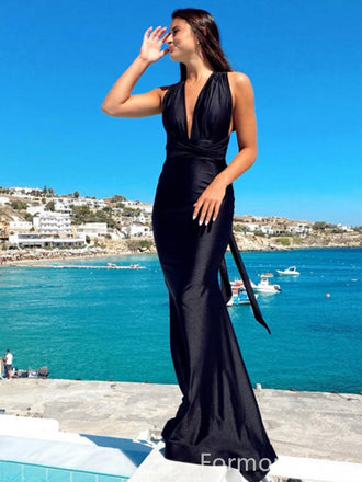 Elegant Deep V-neck Mermaid Long Prom Dress,Evening Dress,PD209