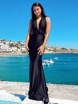 Elegant Deep V-neck Mermaid Long Prom Dress,Evening Dress,PD209