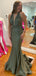 Elegant Deep V-neck Halter Mermaid Long Prom Dress,Evening Dress,PD230