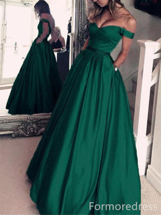 Elegant V-neck Off-Shoulder A-line Long Prom Dress,Evening Dress,PD231