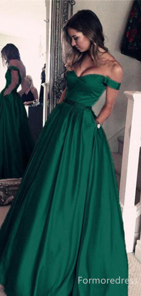 Elegant V-neck Off-Shoulder A-line Long Prom Dress,Evening Dress,PD231