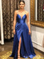 Elegant V-neck Spaghetti Strap A-line Long Prom Dress,Evening Dress,PD232