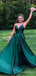 Simple V-neck Spaghetti Strap A-line Long Prom Dress,Evening Dress,PD234