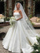 Elegant Strapless Appliques A-line Long Wedding Dress,  WD63