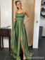 Elegant Spaghetti Strap Split Side A-line Long Prom Dress,Evening Dress,PD238