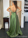 Elegant Spaghetti Strap Split Side A-line Long Prom Dress,Evening Dress,PD238