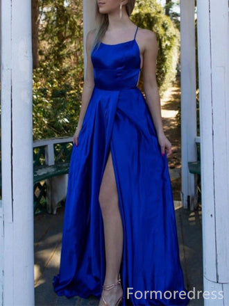 Elegant Spaghetti Strap Split Side A-line Long Prom Dress,Evening Dress,PD240