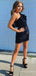 Elegant Black One Shoulder A-line Short Mini Homecoming Dress,  HD42