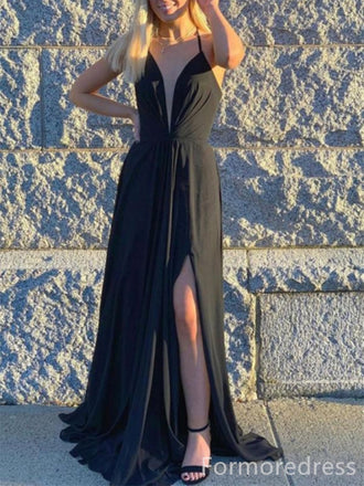 Sexy V-neck Spaghetti Strap Mermaid Long Prom Dress,PD242