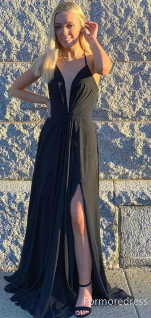 Sexy V-neck Spaghetti Strap Mermaid Long Prom Dress,PD242