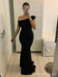 Elegant Black One Shoulder Mermaid Long Prom Dress,PD245