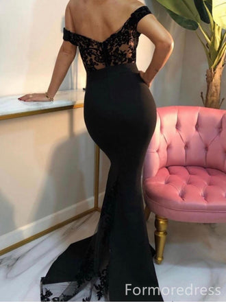 Sexy V-neck Off-Shoulder Mermaid Long Prom Dress,PD251