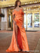 Elegant V-neck Spaghetti Strap Off-Shoulder Mermaid Long Prom Dress,PD250