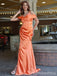 Elegant V-neck Spaghetti Strap Off-Shoulder Mermaid Long Prom Dress,PD250