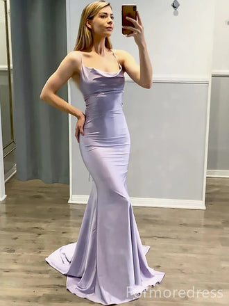 Elegant Spaghetti Strap Mermaid Long Prom Dress,PD252