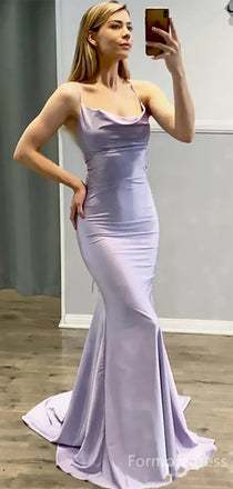 Elegant Spaghetti Strap Mermaid Long Prom Dress,PD252