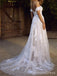 Elegant Off-Shoulder Lace Appliques A-line Long Wedding Dress,  WD66