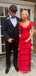 Elegant Red V-neck A-line Long Prom Dress,PD260