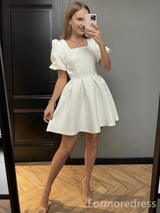 Elegant Square A-line Short Mini Homecoming Dress,  HD290