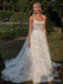 Elegant Spaghetti Strap Appliques A-line Long Wedding Dress,  WD67