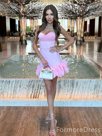 Elegant Sweatheart Strapless A-line Short Mini Homecoming Dress,  HD45