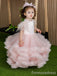 Cute Light Pink Tulle A-line Long Flower Girl Dress,  FGD78