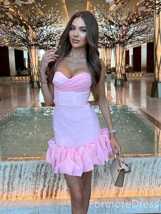 Elegant Sweatheart Strapless A-line Short Mini Homecoming Dress,  HD45