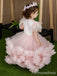 Cute Light Pink Tulle A-line Long Flower Girl Dress,  FGD78