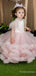 Cute Light Pink Tulle A-line Long Flower Girl Dress,  FGD78