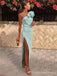 Elegant One Shoulder Split Side Mermaid Prom Dress,PD266