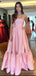 Gorgeous Pink Strapless A-line Long Prom Dress,PD268