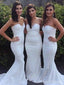 Elegant Strapless Mermaid Long Bridesmaid Dress,  BD78