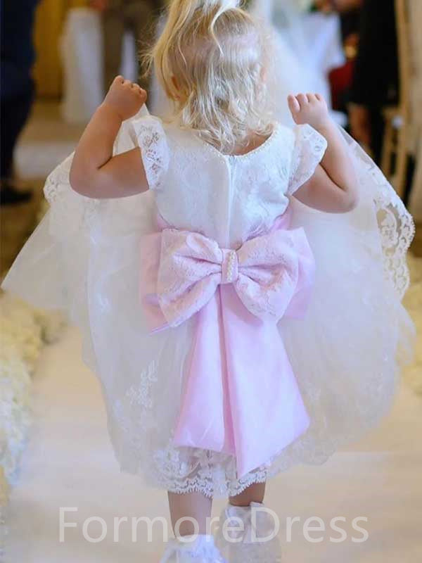 Cute Lace Appliques Flower Girl Long Dress,  FGD08