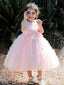 Cute Appliques A-line Long Flower Girl Dress,  FGD80