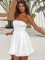 Elegant White Strapless A-line Short Mini Homecoming Dress,  HD49