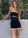 Elegant Black Strapless A-line Short Mini Homecoming Dress,  HD51