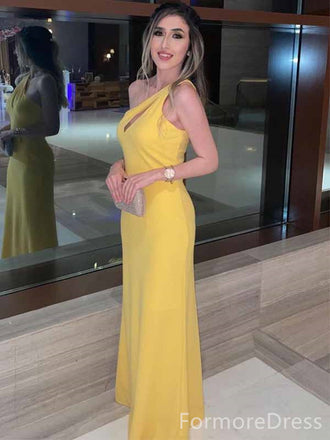 Elegant One Shoulder Mermaid Long Prom Dress,PD279