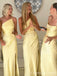 Elegant One Shoulder Mermaid Long Bridesmaid Dress,  BD86